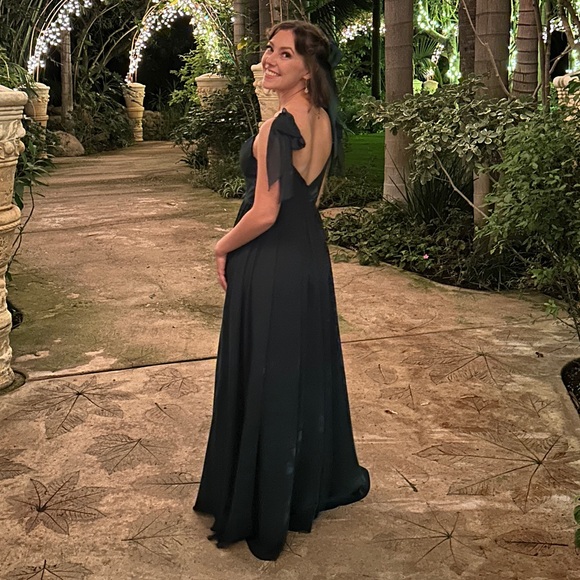 Revelry Classic Emerald 953 Serenity Chiffon Dress - Picture 4 of 6